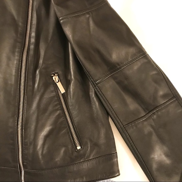 Authentic Donna Karan New York Leather Moto Jacket Black Large - Picture 8 of 16